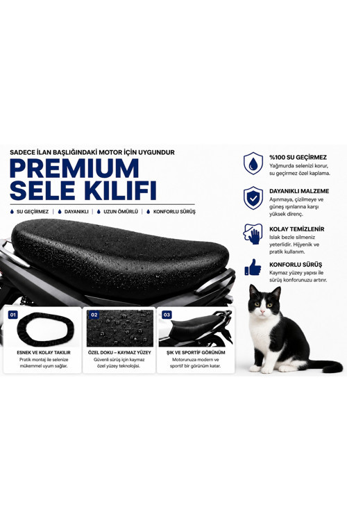 Kuba Golf 100 Motosiklet Sele Kılıfı Su Geçirmez Sele Koruma