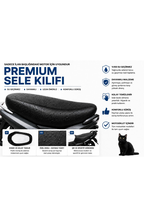 Voge SR1 1 Motosiklet Sele Kılıfı Su Geçirmez Sele Koruma