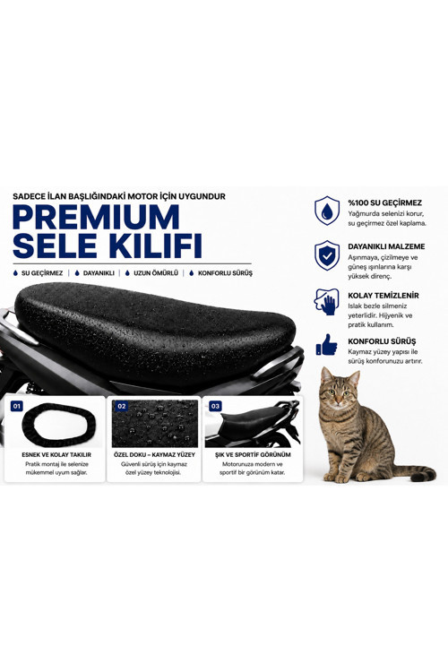 RKS Neon 125 Motosiklet Sele Kılıfı Su Geçirmez Sele Koruma