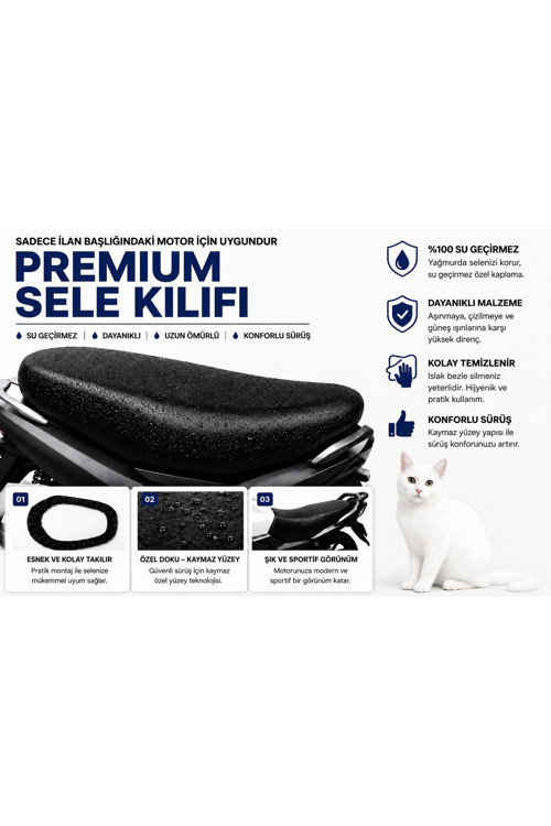 SYM Crox 125 Motosiklet Sele Kılıfı Su Geçirmez Sele Koruma