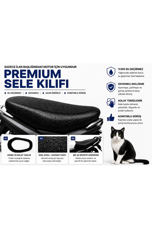 Skyjet Bellina 125 1 Motosiklet Sele Kılıfı Su Geçirmez Sele Koruma