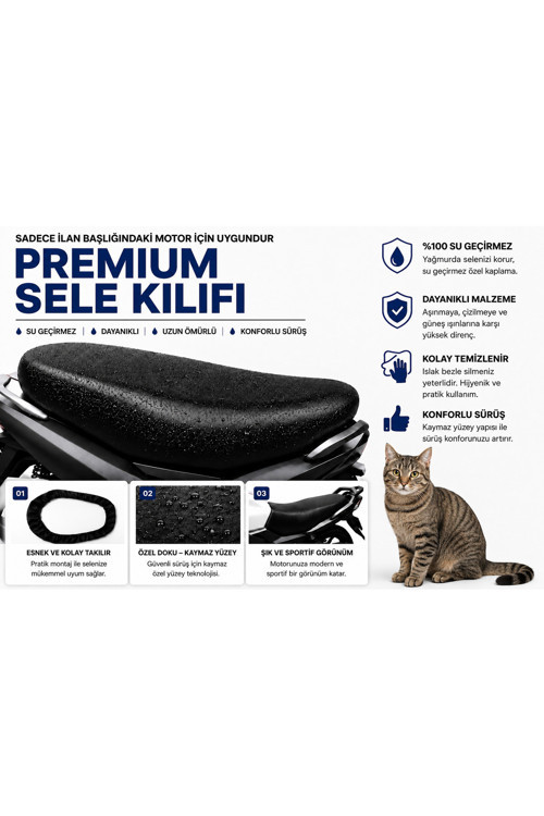 SYM Mio 100 Motosiklet Sele Kılıfı Su Geçirmez Sele Koruma