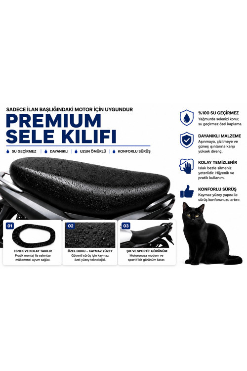 Kral Motor KR-100-A Motosiklet Sele Kılıfı Su Geçirmez Sele Koruma