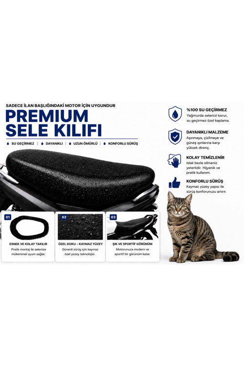 SYM Symnh X 125 Motosiklet Sele Kılıfı Su Geçirmez Sele Koruma