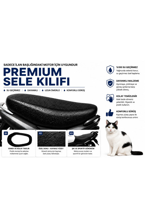 Rutec R9 125 Motosiklet Sele Kılıfı Su Geçirmez Sele Koruma