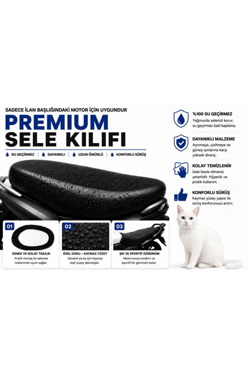 Kuba Ege 50 3 Motosiklet Sele Kılıfı Su Geçirmez Sele Koruma