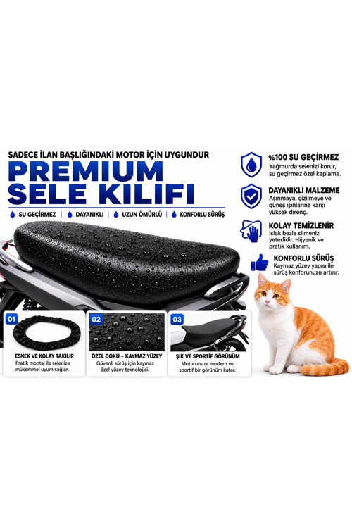 Arora AR 06Z 250 Motosiklet Sele Kılıfı Su Geçirmez Sele Koruma