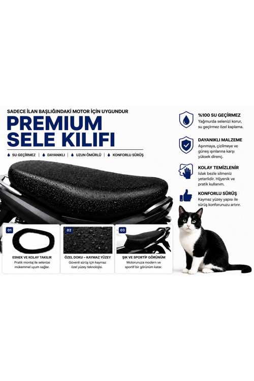 Mondial 100 SFC Snappy Xi Motosiklet Sele Kılıfı Su Geçirmez Sele Koruma