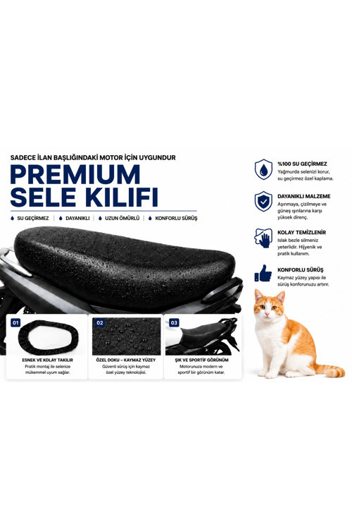Motolux MTX 125 Motosiklet Sele Kılıfı Su Geçirmez Sele Koruma