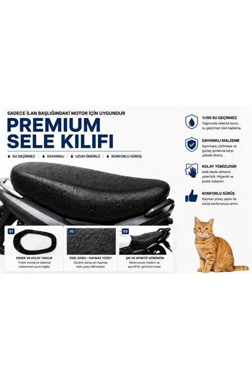 SYM Xpro Cargo 125 Motosiklet Sele Kılıfı Su Geçirmez Sele Koruma