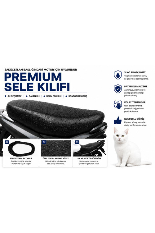 Kuba Trendy 50 Motosiklet Sele Kılıfı Su Geçirmez Sele Koruma