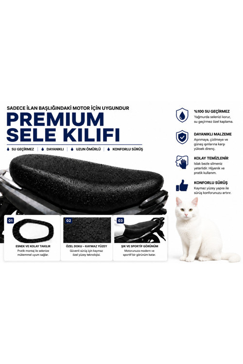 RKS Lince 125 Motosiklet Sele Kılıfı Su Geçirmez Sele Koruma