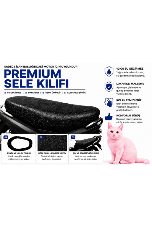 Kral Motor Rigil 125 Motosiklet Sele Kılıfı Su Geçirmez Sele Koruma