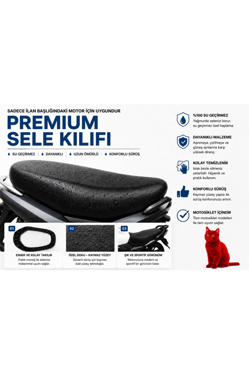 SYM Mio 50 Motosiklet Sele Kılıfı Su Geçirmez Sele Koruma
