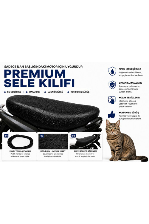 Kanuni Resa 125 Motosiklet Sele Kılıfı Su Geçirmez Sele Koruma