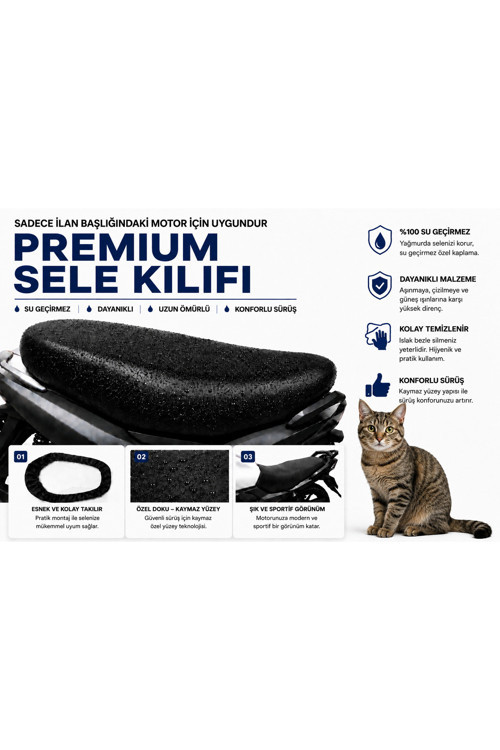 Kanuni Ruby 100 Motosiklet Sele Kılıfı Su Geçirmez Sele Koruma