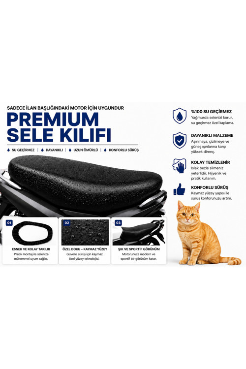 RKS Fort 250 Motosiklet Sele Kılıfı Su Geçirmez Sele Koruma