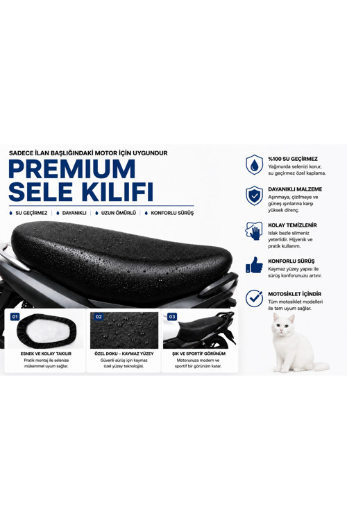 RKS VRS 125 1 Motosiklet Sele Kılıfı Su Geçirmez Sele Koruma