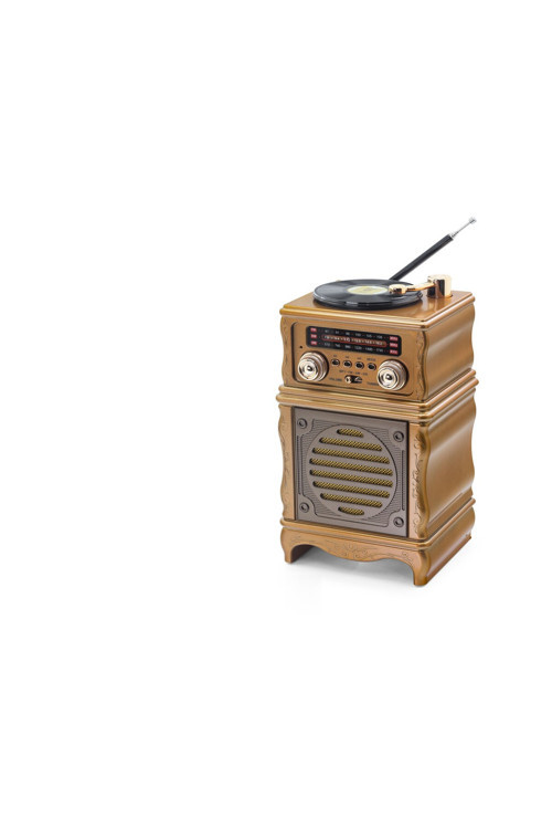 Bluetooth Nostaljik Fm Radyo Usb Tf Aux Hoparlör - Kahverengi ASL