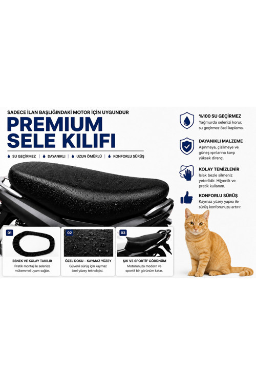 RKS Easy Pro 50 Motosiklet Sele Kılıfı Su Geçirmez Sele Koruma