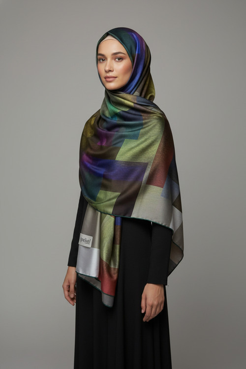 Trend Dijital Baskı Batik Dikdörtgen Desenli Royan Eşarp Desen 4 Renk 10