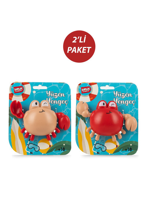 Yüzen Yengeç 2’li Banyo Oyuncağı Bebek Küvet Su Oyuncağı 18 Ay+
