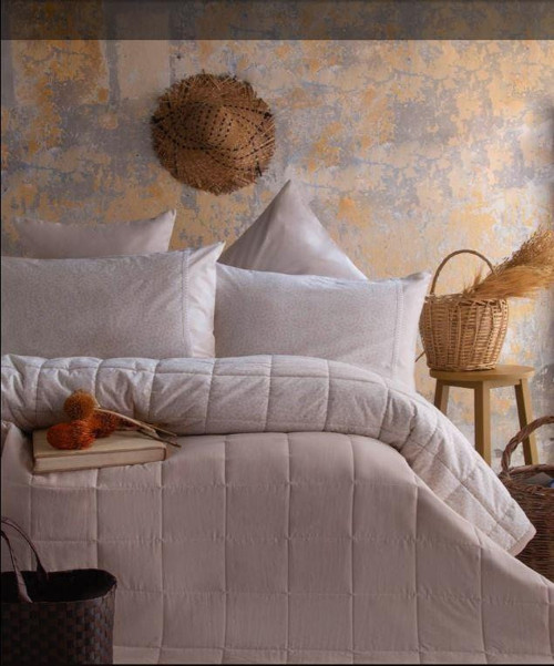 Home Çift Kişilik Yatak Örtüsü Set İnes Bej AP83T00010022
