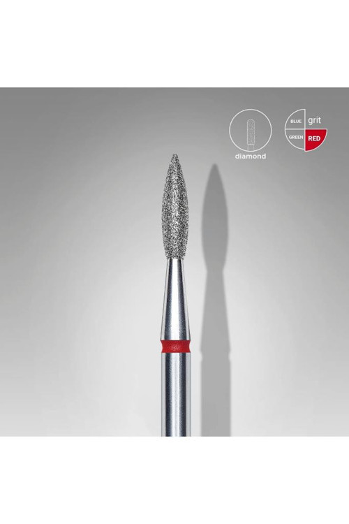 Elmas Sivri Alev Freze, Kırmızı, Çap 2,1 Mm, Çalışma Kısmı 8 Mm FA11R021/8