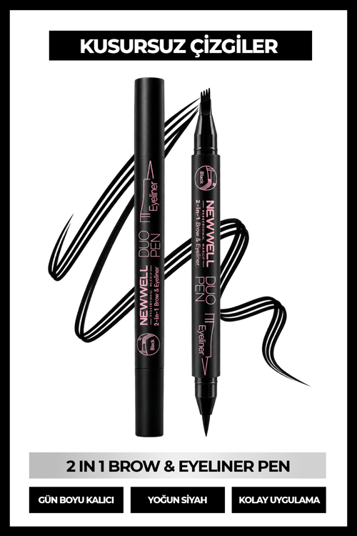 Duo Pen 2-in-1 Brow & Eyeliner Black 01 2 ml