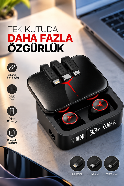 popüler Bluetooth Kulaklık Powerbank Özelliği Yüksek Ses Kaliteli TWS Kulaklık Dokunmatik 2026
