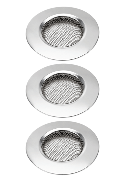 3 Adet Küçük Boy Paslanmaz Çelik Lavabo Süzgeci 7,5 cm MIT1373