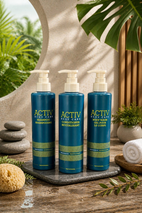 ACTIV Body Care Mavi Ambalajlı Canlandırıcı ve Nemlendirici 3 Lü Bakım Seti - Şampuan + Saç Kremi + Duş Jeli 360 ml