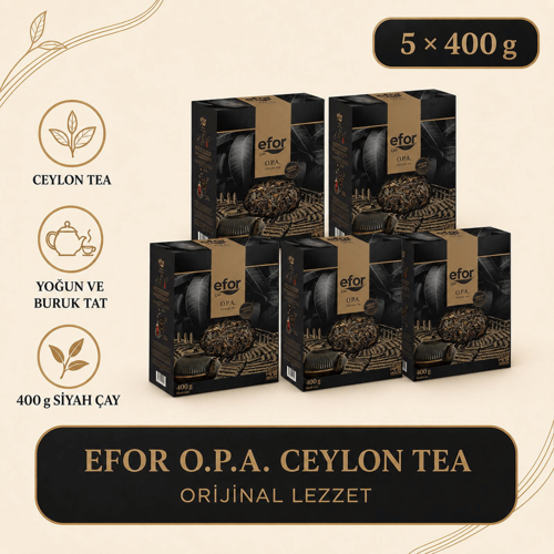 Efor Opa Ceylon Dökme Siyah Çay 400 g - 5’li Set