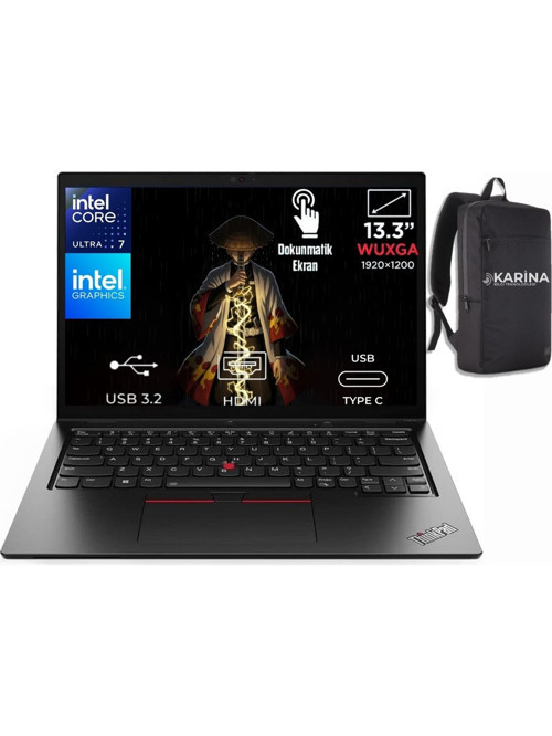 ThinkPad L13 Gen 5 Ultra 7 165U 21LM0037TX-K01 32GB 4TB Intel Graphics FreeDos 13.3 WUXGA Touch - İkisi Bir Arada Notebook