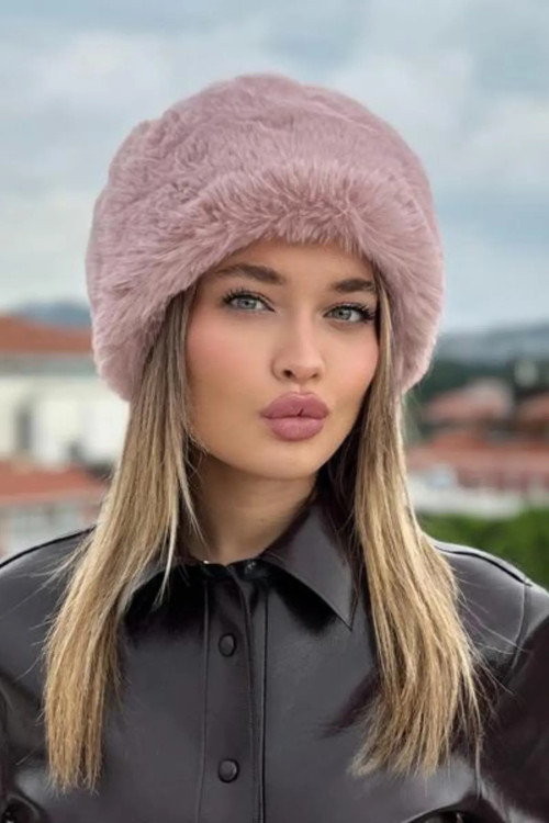 Kalpak Eskimo Rus Slav Tarzı Suni Kürk Tüylenmez Peluş Kalpak Şapka Bere