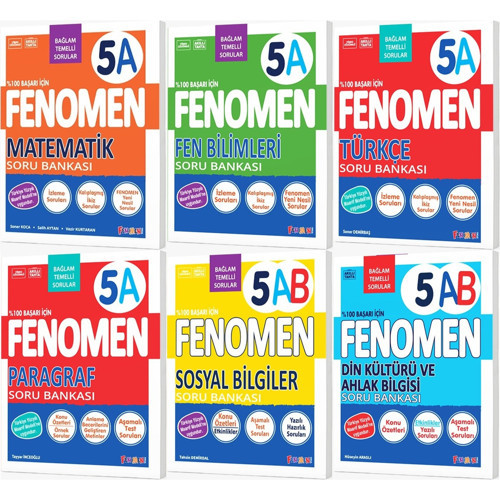 Fenomen Okul 2027 5. Sınıf Matematik + Türkçe + Fen Bilimleri + Paragraf + Sosyal Bilgiler + Din Kültürü A Serisi Soru B