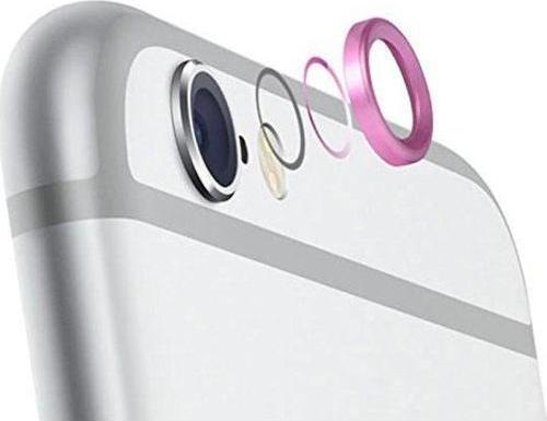 iPhone 6 / 6s Kamera Lens Koruyucu Cam Metal Kenarlı Pembe