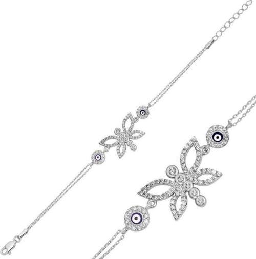 Gümüş Nazarlı Kelebek Bayan Bileklik