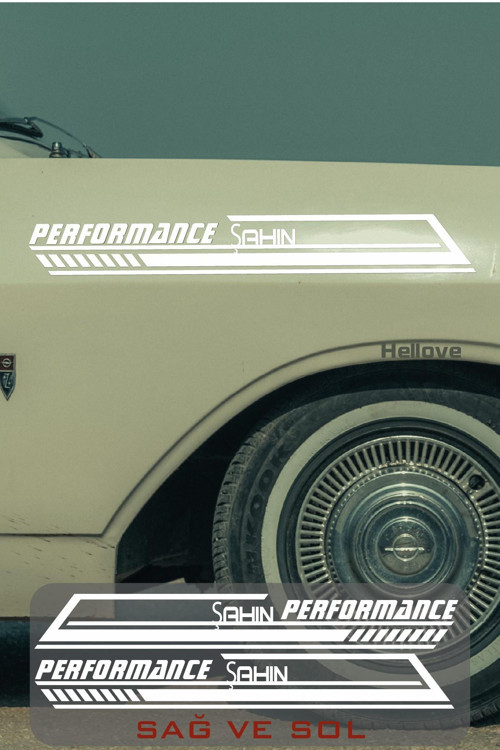 Tofaş Şahin Yan Şerit Performance Oto Araba Sticker Sağ ve Sol Beyaz 55*16 Cm
