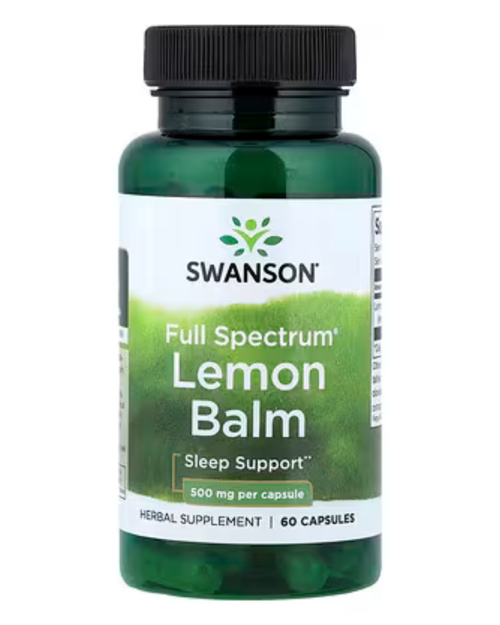 Full Spectrum Lemon Balm 500 mg 60 Capsules - USA menşei - Sleep Rahatlama ve Stres Desteği