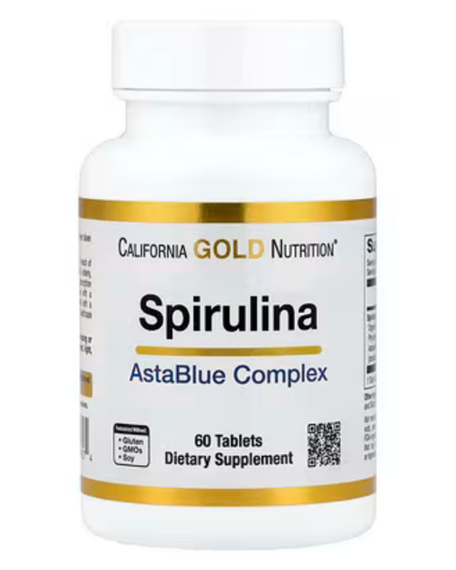 Spirulina, Organic AstaBlue Complex Blend, 60 Tablets - USA Menşei -Antioksidan ve Günlük Besin Desteği