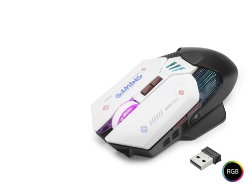 W19 Kablosuz Gaming Mouse Dual Mod 10000 Dpi 7 Tuş Makro 1000 Hz Rgb - Siyah Beyaz