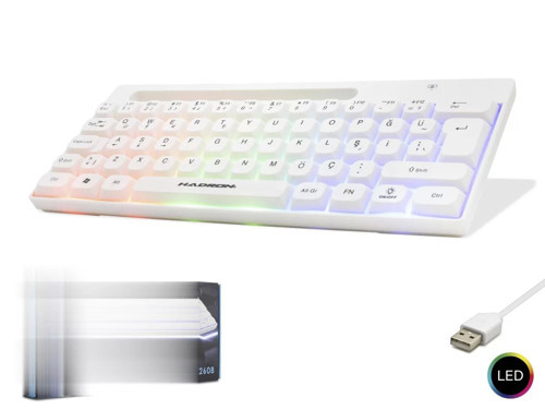 Gaming Mini Klavye Led - Beyaz HDX2608