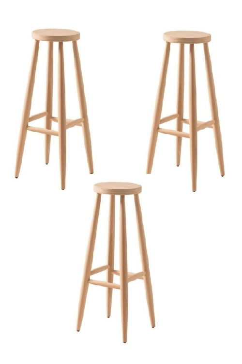 Ahşap Tabure Ham 28*70 Cm 3 Adet