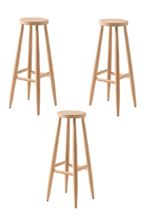 Ahşap Tabure Ham 28*70 Cm 3 Adet