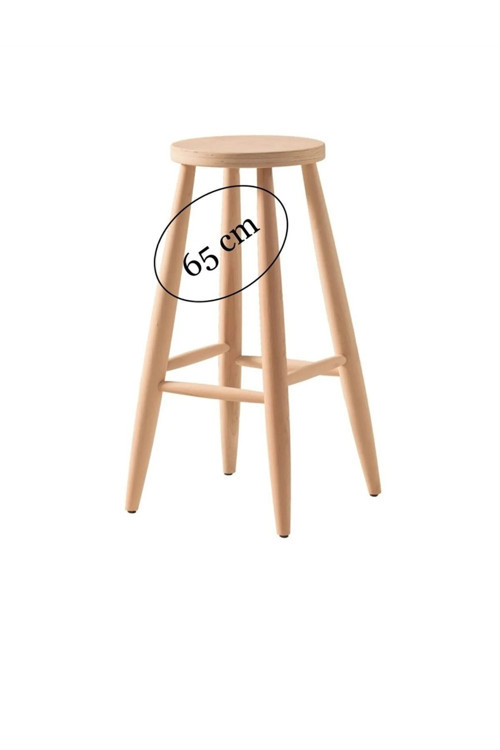 Ahşap 65 Cm Yuvarlak Bar Tabure Sandalye