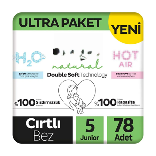 Natural Double Soft Bebek Bezi Ultra Paket 5 Beden 78 Adet
