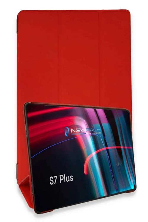 Galaxy T970 Tab S7 Plus 12.4 Kılıf Tablet Smart Kılıf - Kırmızı