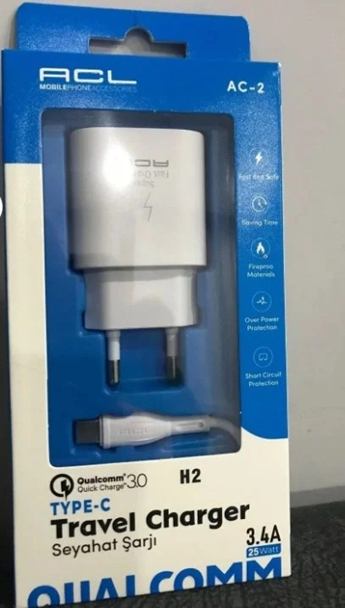 H2 3.4A 18Watt Q.C 3.0 1xUSB-B 1mt USB-C Kablolu Şarj