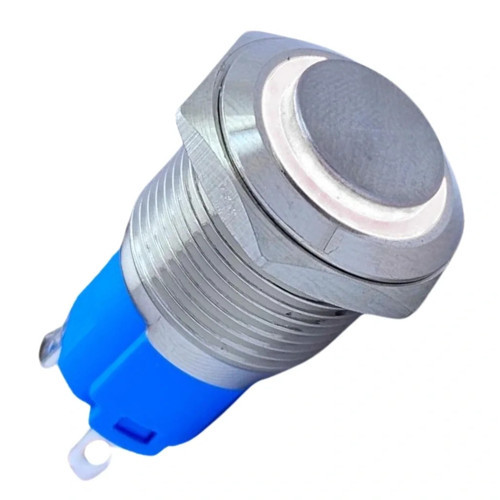 E24 16mm Metal Buton Kalıcılı 12-24V Beyaz Led 1No/1NC